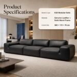 Model K38 Genuine Leather Modular Sofa, Italian Minimalist Luxury Reception Sofa - Image 8