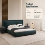 Z298 Upholstered Fabric Bed, Modern Double Soft Bed for Apartment & Rental House - Image 8