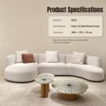 Model 2512 Fabric Modular Sofa, Solid Wood Frame with High Density Sponge, Curved Design for Living Room & Lounge Area - Image 8