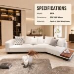 Model 991 Fabric L Shape Corner Sofa, Solid Wood Frame, Removable Washable Fabric Cover For Home & Hotel - Image 8
