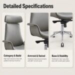 High Back Executive Swivel Chair, Manager & Conference Leather Office Chair - Image 8