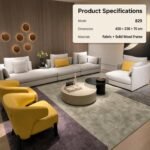 Model 829 Fabric Modular Sofa, Modern Soft Upholstered Living Room Sofa - Image 8