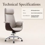 Model 821 Khaki & Coffee Fabric Executive Swivel Chair, Breathable High Back Office Chair for Hot Climate - Image 8