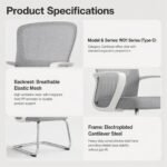 W01 Model C Mesh Office Visitor Chair, Cantilever Base Staff Chair - Image 8
