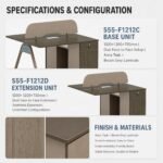 S55-F1212C Open 2-Person Back-to-Back Workstation & S55-F1212D Extension Desk, Modular Office Staff Workbench - Image 9