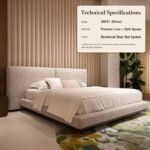Z8031 Brera Linen Upholstered Bed, Luxury Oversized Headboard Soft Bed for Master Bedroom - Image 8