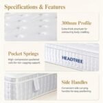 HEADTREE BLS-3 300mm Thick Spine Support Pocket Spring Mattress, Available in 1500×2000mm & 1800×2000mm, Hotel Grade Luxury Mattress for Home & Apartment - Image 8