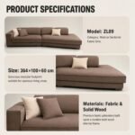 Model ZL89 Fabric Modular Sofa, Solid Wood Frame, Simple Versatile Design For Home Living Room & Apartment - Image 8