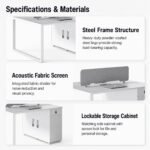 White 2-Person Back-to-Back Office Workstation & Matching White Modular Extension Staff Desk - Image 11