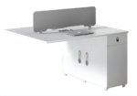 White 2-Person Back-to-Back Office Workstation & Matching White Modular Extension Staff Desk - Image 3