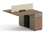 S01-F1212A 2-Person Back-to-Back Office Workstation & S01-F1212B Modular Extension Unit, Staff Partition Desk - Image 3